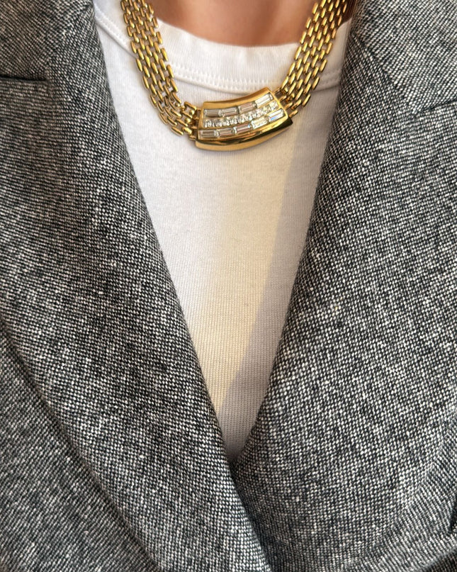 Collier vintage en mailles dorées