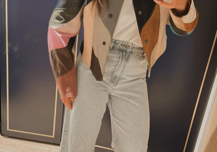 VESTE PATCHWORK EN CUIR & DAIM