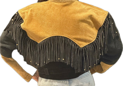 BLOUSON EN DAIM FRANGES