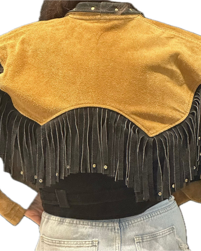 BLOUSON EN DAIM FRANGES