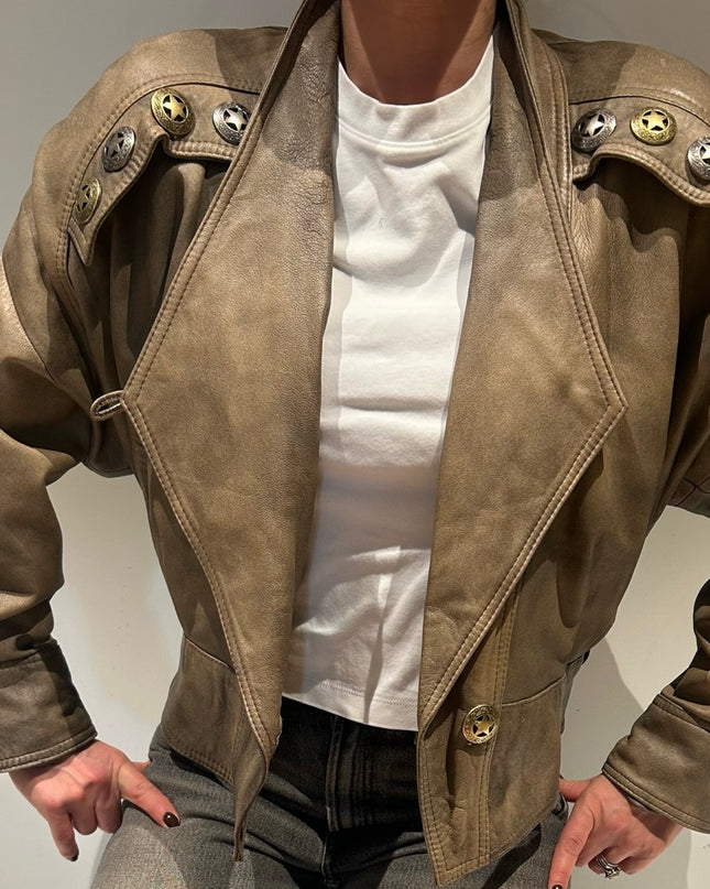 BLOUSON EN CUIR ÉTOILE
