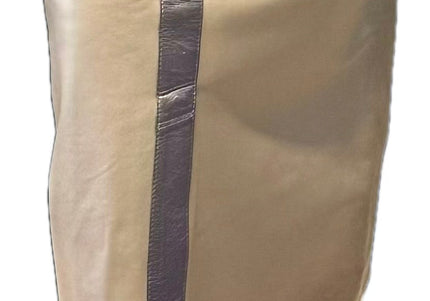 Jupe crayon en cuir bicolore – Yves Saint Laurent (Taille 36)