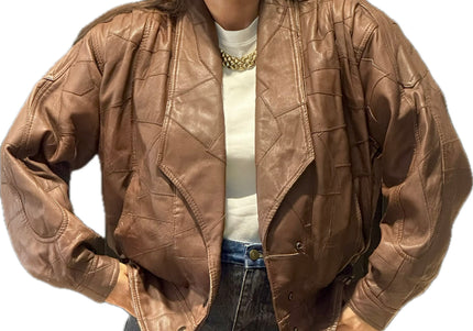 BLOUSON EN CUIR PATCHWORK