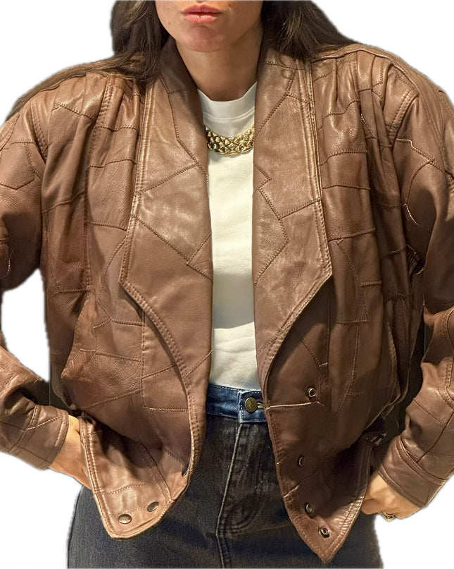 BLOUSON EN CUIR PATCHWORK
