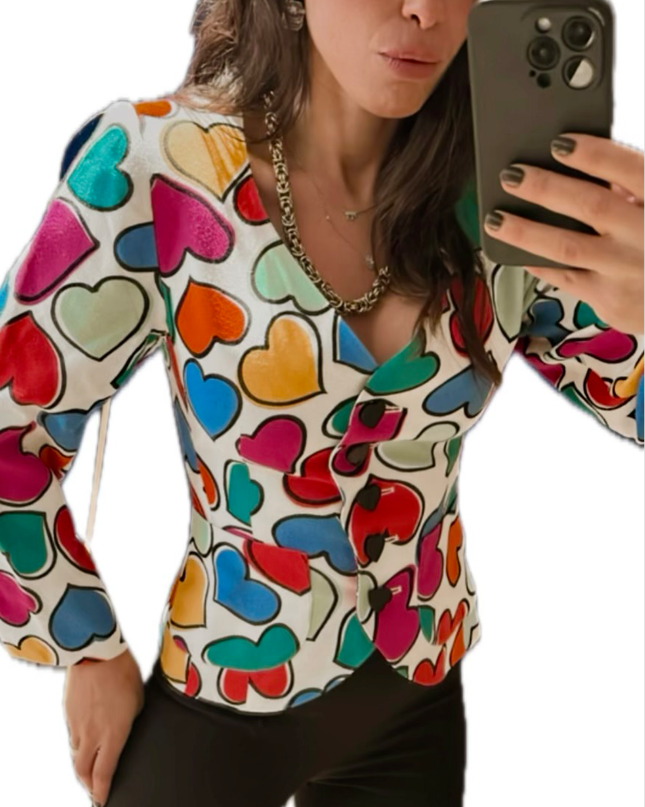 VESTE VINTAGE YSL CŒUR
