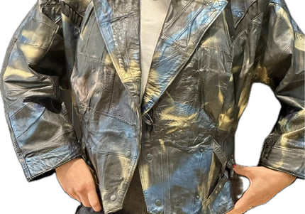 BLOUSON EN CUIR TIE&DYE