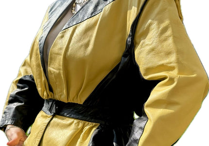 VESTE EN CUIR VINTAGE MANCHES AMOVIBLES