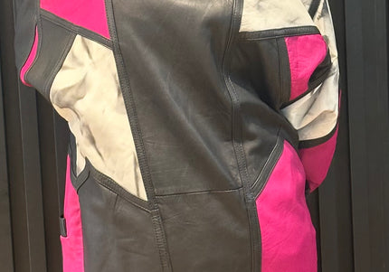 Veste longue en cuir vintage patchwork – Pièce unique