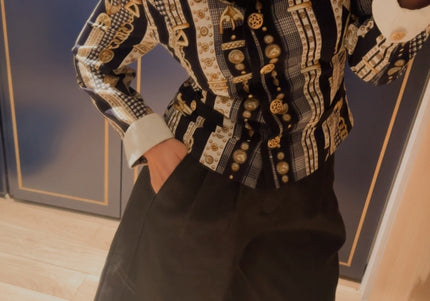 Chemise Vintage Motifs Baroques – Taille Unique – Pièce Unique