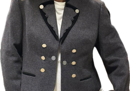Blazer vintage en laine grise – Taille 38