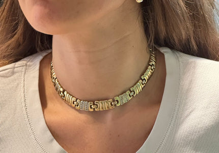 Collier vintage en maille dorée – plaqué or