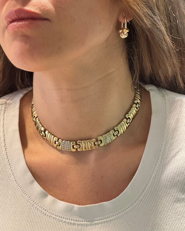 Collier vintage en maille dorée – plaqué or