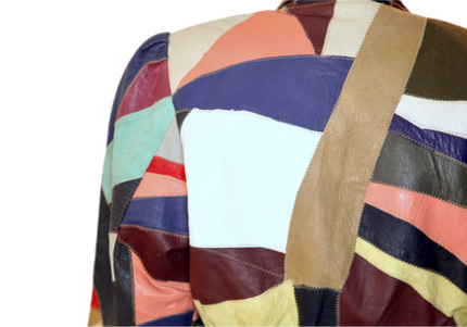 BLOUSON EN CUIR PATCHWORK