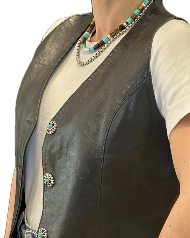 VESTE SANS MANCHE EN CUIR