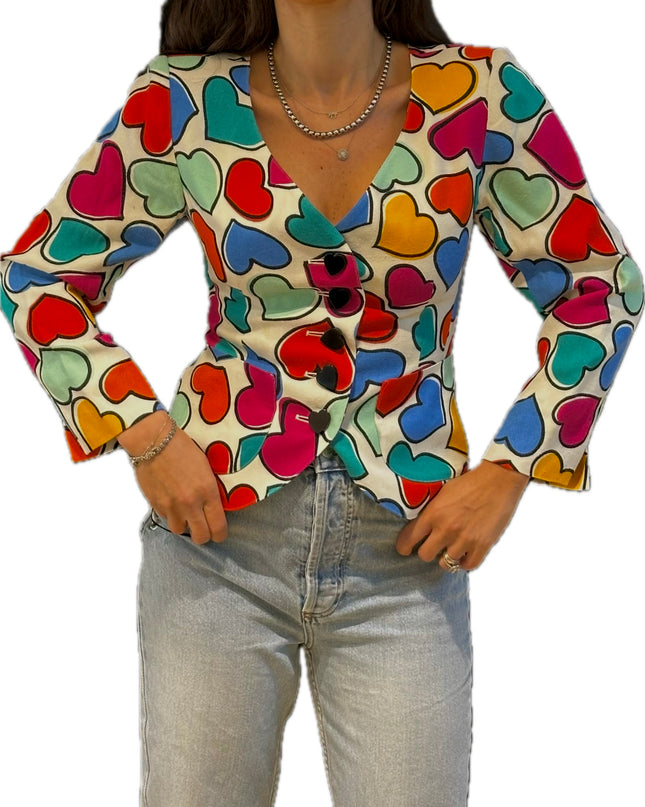 VESTE VINTAGE YSL CŒUR