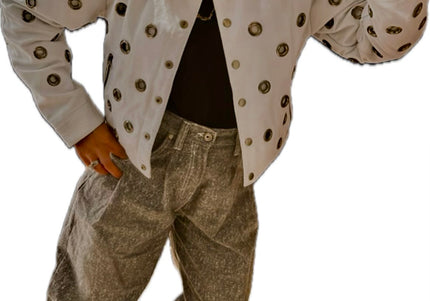 VESTE EN CUIR ŒILLET