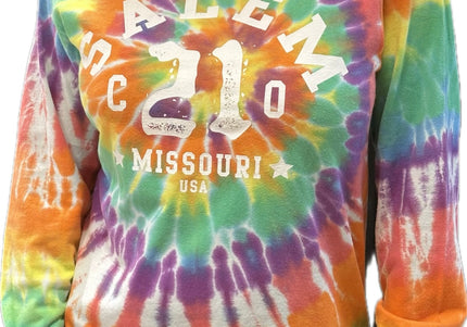 Sweat tie & dye vintage “Salem Missouri” customisé – Taille unique