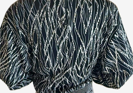 Top épaulé vintage à motif strassé – Taille Unique