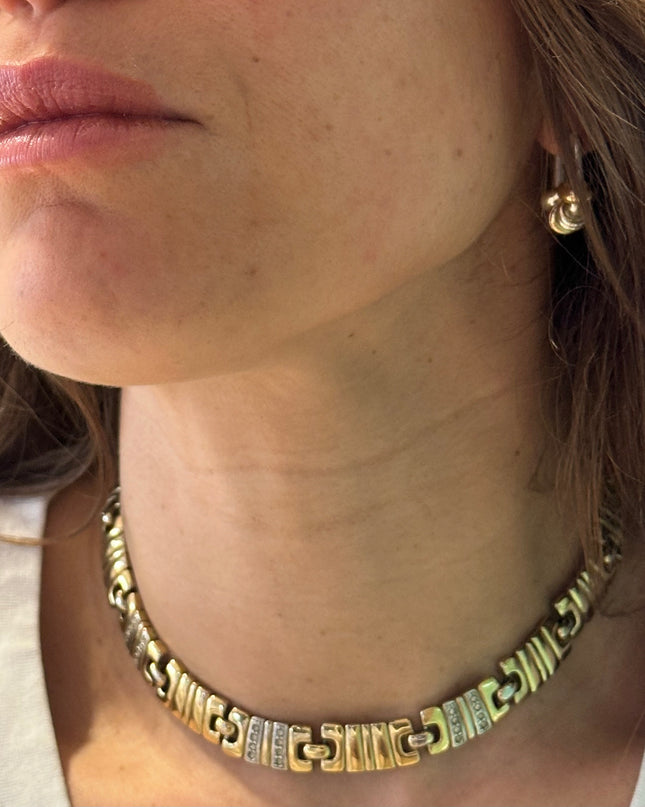 Collier vintage en maille dorée – plaqué or