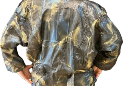 BLOUSON EN CUIR TIE&DYE