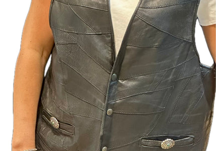 GILET SANS MANCHES EN CUIR