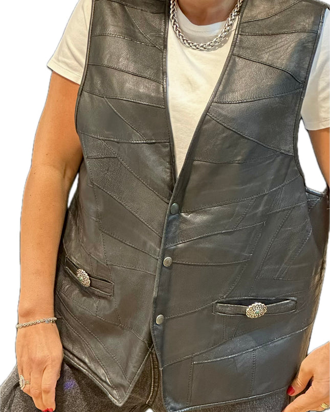 GILET SANS MANCHES EN CUIR