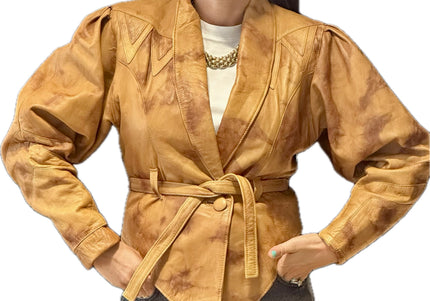 VESTE EN CUIR TIE&DYE