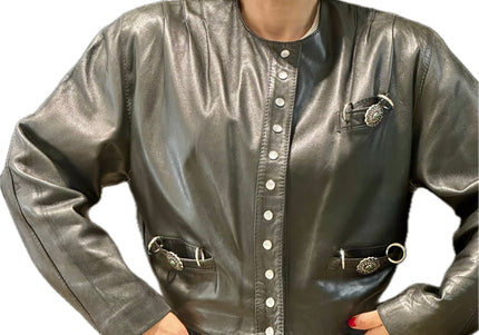 VESTE EN CUIR PRESSIONS