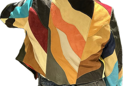 VESTE PATCHWORK EN CUIR & DAIM