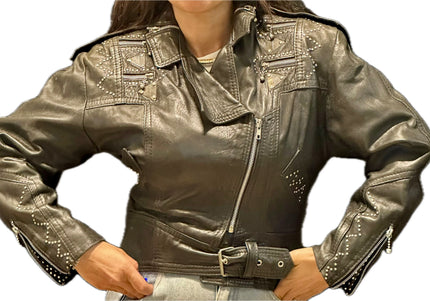 PERFECTO EN CUIR NOIR VINTAGE CUSTOMISE