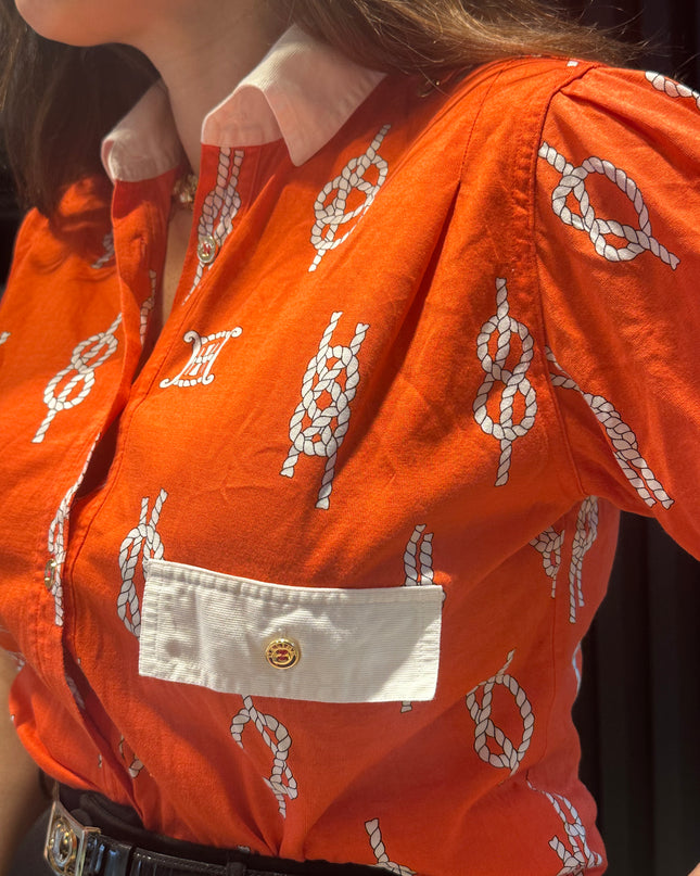 Polo vintage Céline – coton, motif Triomphe