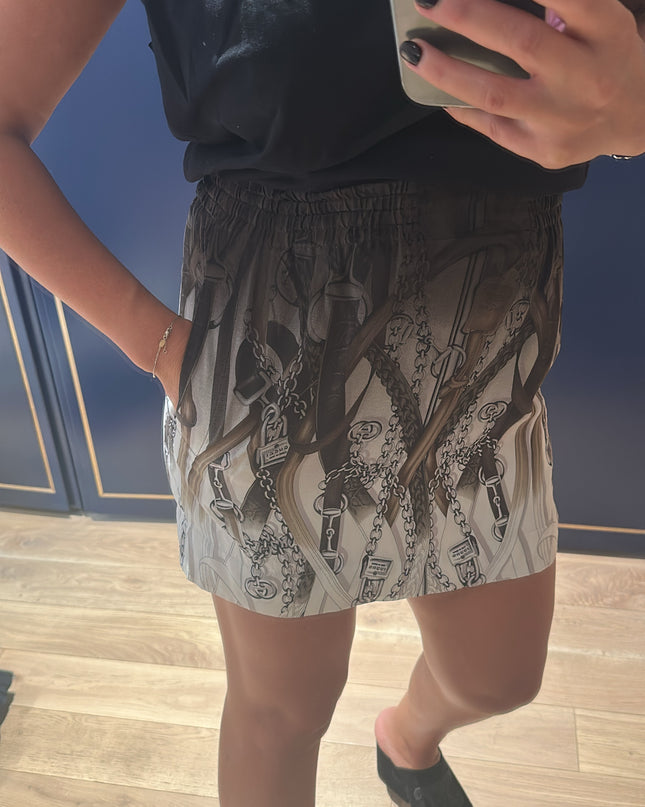 Jupe Gucci Vintage – Motif chaînes et cadenas – Taille 38