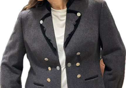 Blazer vintage en laine grise – Taille 38