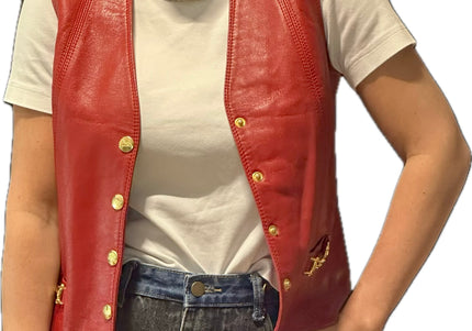 GILET EN CUIR CÉLINE