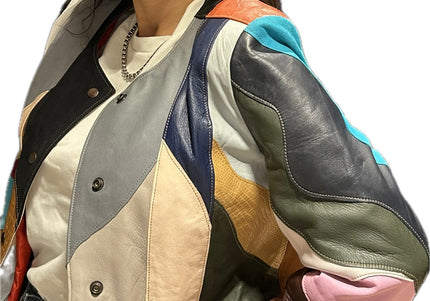 VESTE PATCHWORK EN CUIR & DAIM