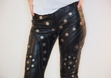 PANTALON EN CUIR NOIR