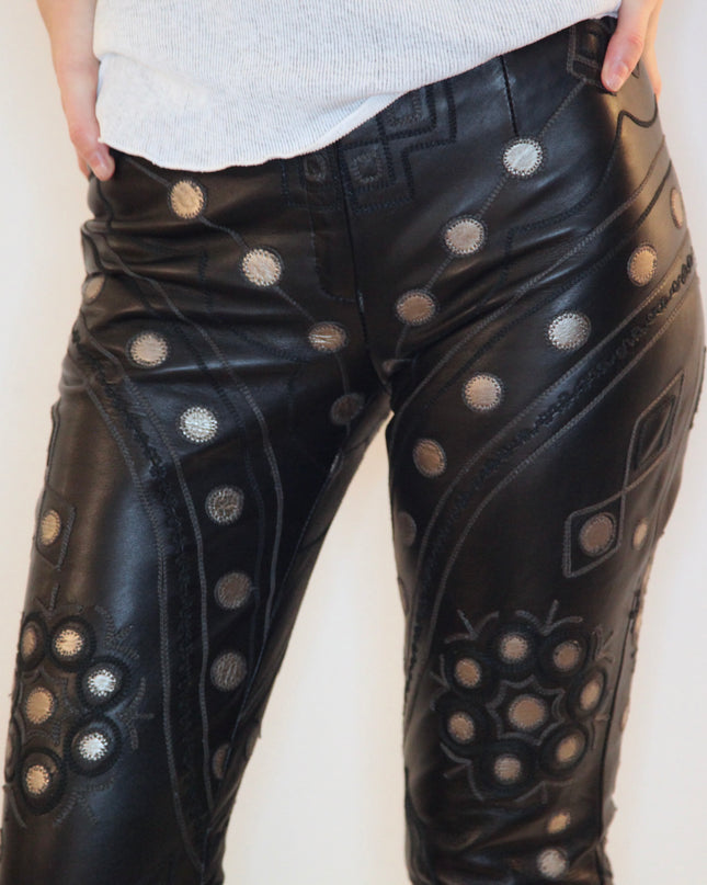 PANTALON EN CUIR NOIR