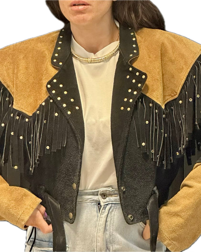 BLOUSON EN DAIM FRANGES