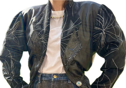 BLOUSON EN CUIR-DAIM