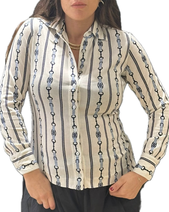 Chemise Céline vintage à motif Triumph – Taille 36