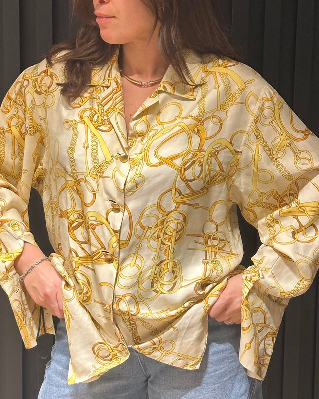 Chemise Gucci Vintage en Soie – Taille 38 – Pièce Rare