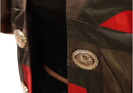 VESTE EN CUIR VINTAGE PATCHWORK