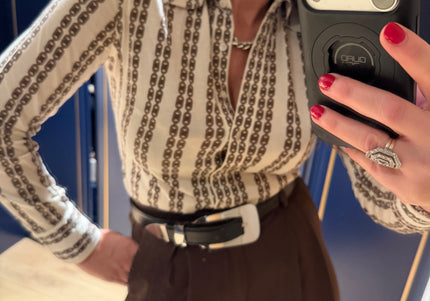 Chemise Céline vintage – logo Triomphe iconique – coton – pièce rare