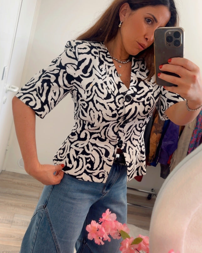 Veste courte vintage façon Yves Saint Laurent – taille 40