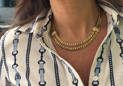 Collier vintage doré en maille tressée – Pièce d’exception