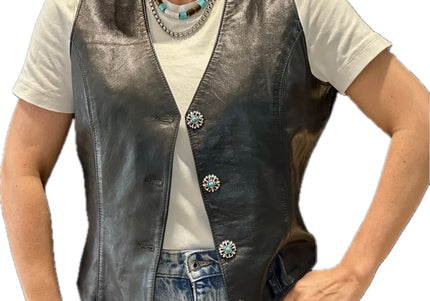 VESTE SANS MANCHE EN CUIR