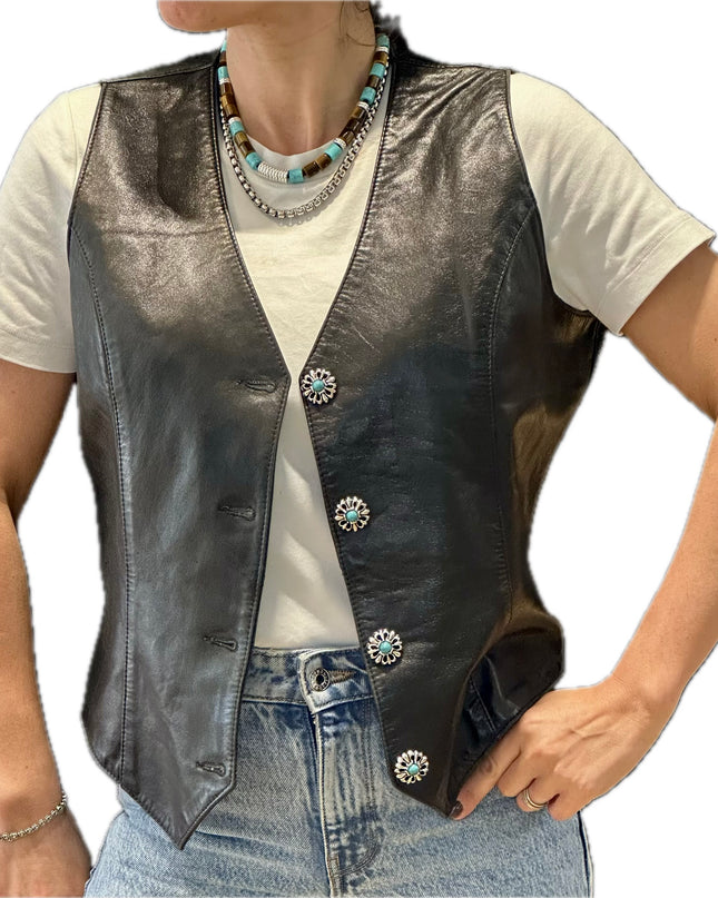 VESTE SANS MANCHE EN CUIR