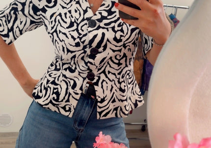 Veste courte vintage façon Yves Saint Laurent – taille 40