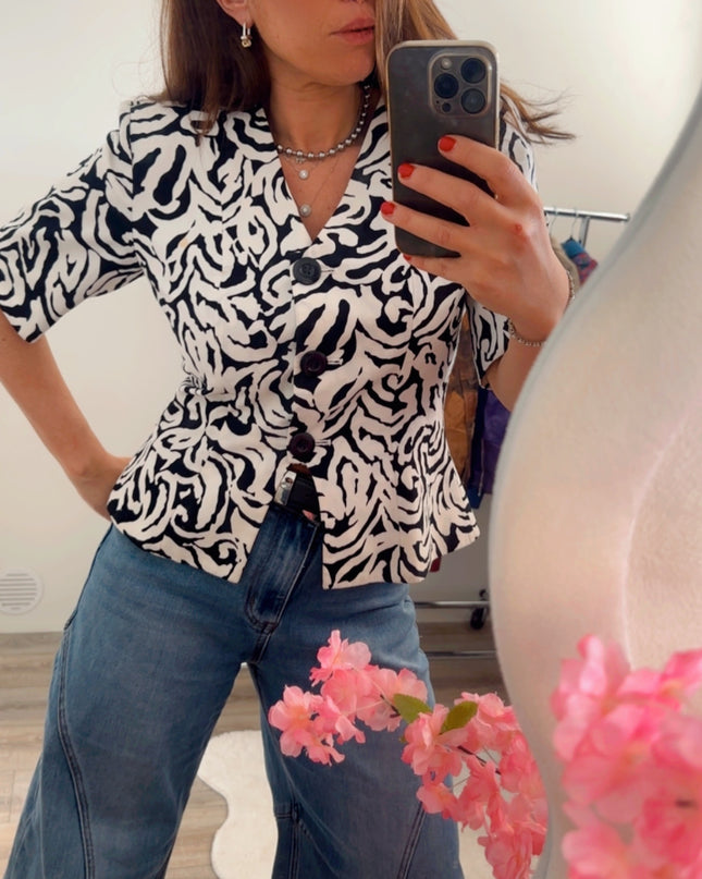 Veste courte vintage façon Yves Saint Laurent – taille 40