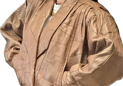 BLOUSON EN CUIR PATCHWORK